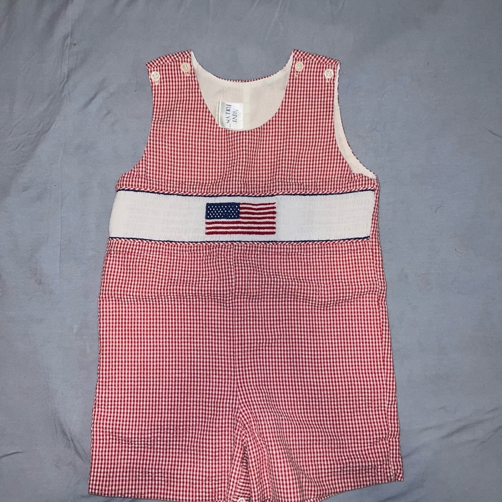 Patriotic Kids Matching Set - Red Gingham